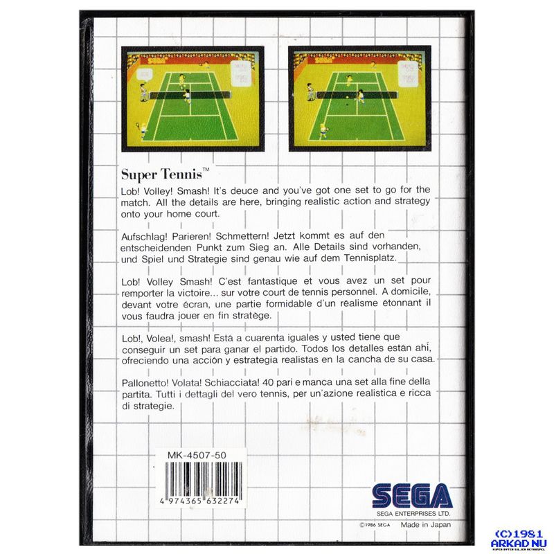 SUPER TENNIS MASTERSYSTEM