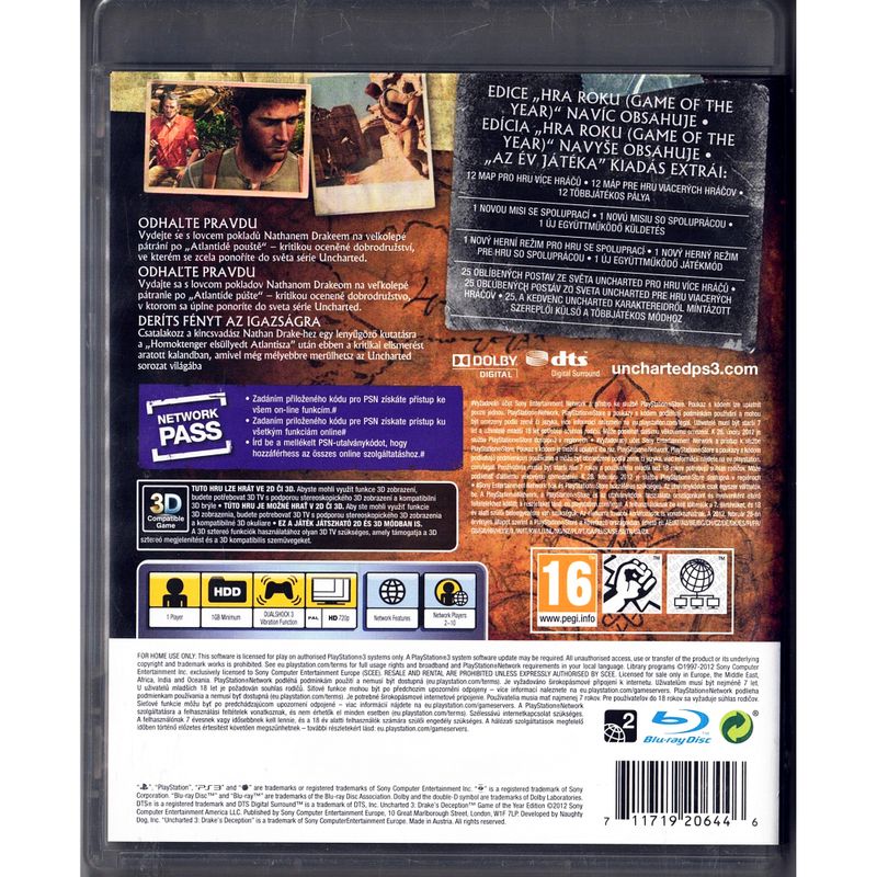 UNCHARTED 3 DRAKES DECEPTION GAME OF THE YEAR EDITION PS3