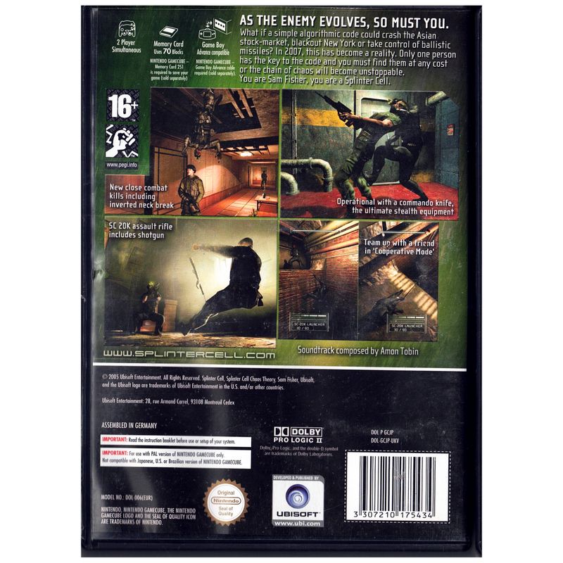TOM CLANCYS SPLINTER CELL CHAOS THEORY GAMECUBE