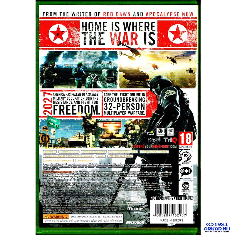 HOMEFRONT ULTIMATE EDITION XBOX 360