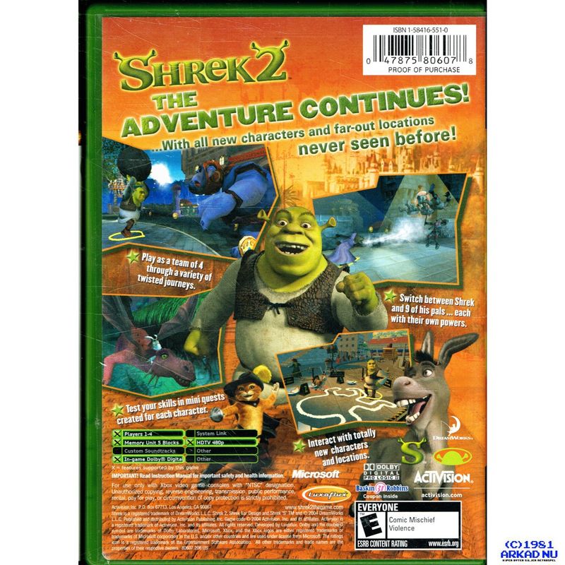 SHREK 2 XBOX NTSC USA