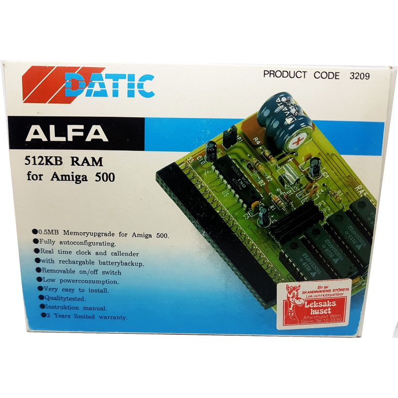 DATIC 512KB EXTRAMINNE TILL AMIGA 500