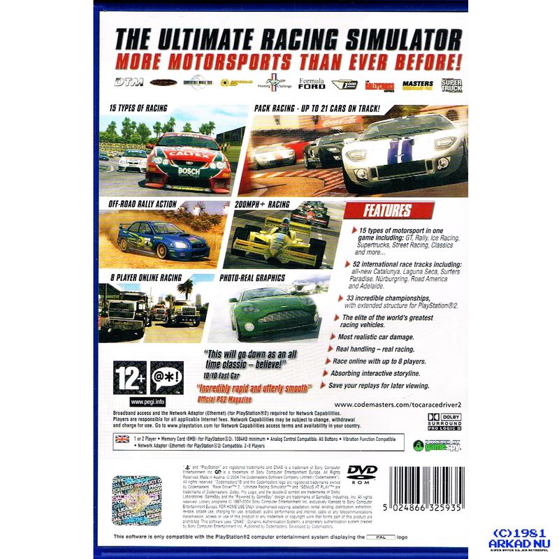 TOCA RACE DRIVER 2 PS2