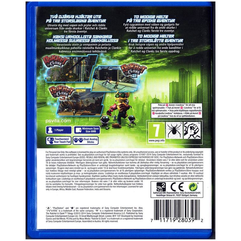 THE RATCHET AND CLANK TRILOGY PS VITA