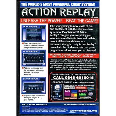 ACTION REPLAY FOR PLAYSTATION 2 PLAY 99 EXCLUSIVE