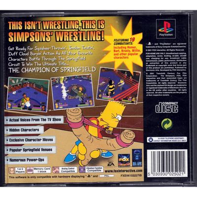 THE SIMPSONS WRESTLING PS1