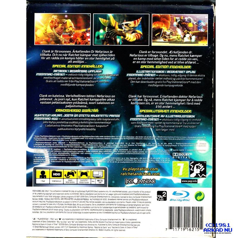 RATCHET & CLANK A CRACK IN TIME COLLECTORS EDITION PS3