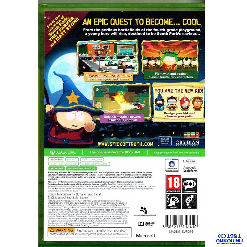 SOUTH PARK THE STICK OF TRUTH XBOX 360