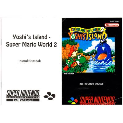 SUPER MARIO WORLD 2 YOSHIS ISLAND SNES SCN MED SVENSKT HÄFTE A4