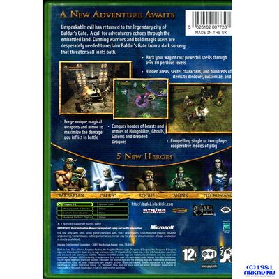 BALDURS GATE DARK ALLIANCE II XBOX