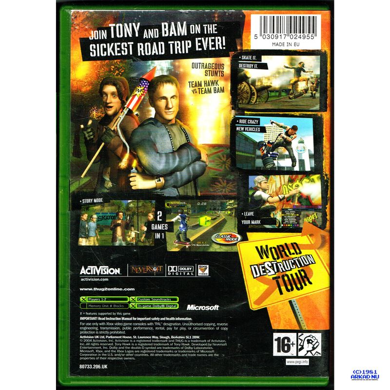 TONY HAWKS UNDERGROUND 2 XBOX 