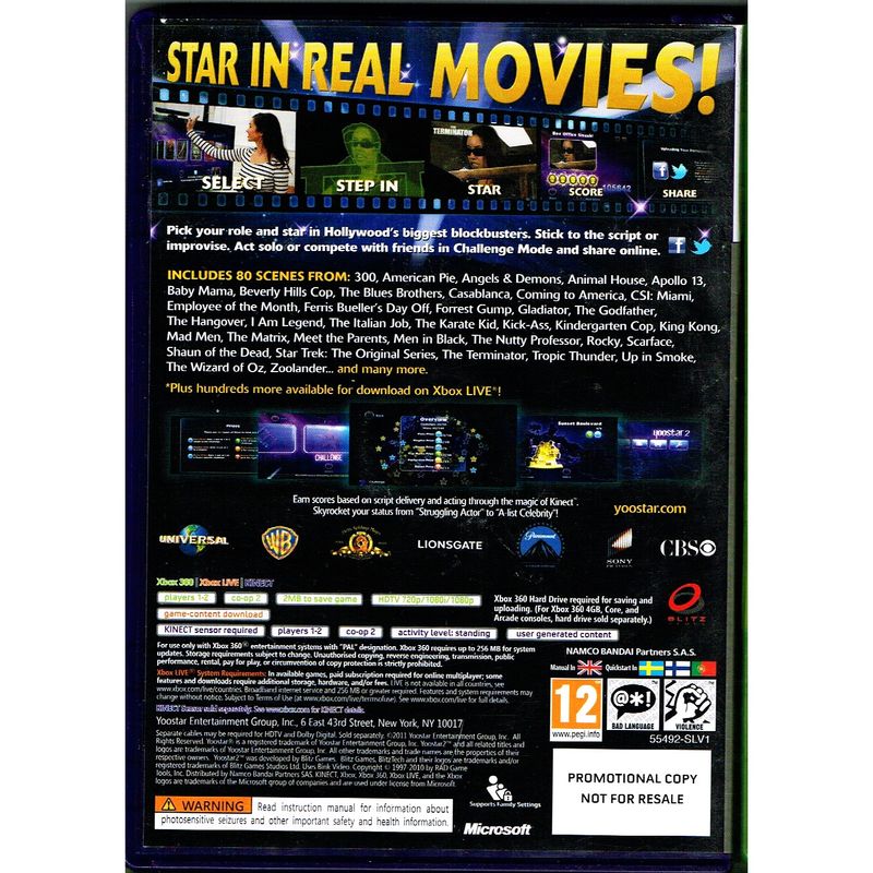 YOOSTAR 2 IN THE MOVIES XBOX 360