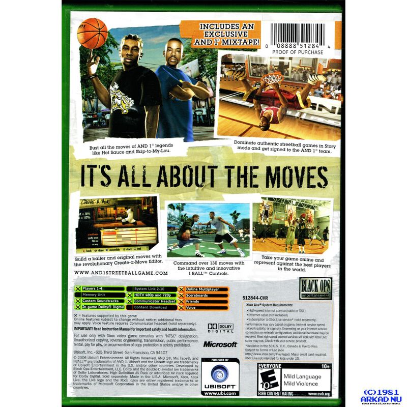 AND 1 STREETBALL XBOX NTSC USA