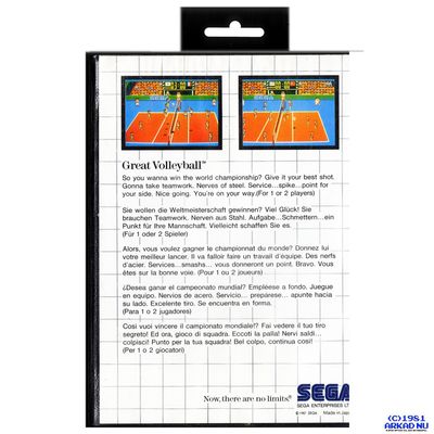 GREAT VOLLEYBALL MASTERSYSTEM