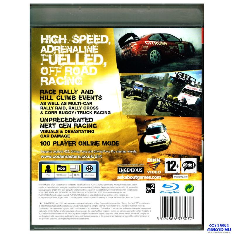 COLIN MCRAE DIRT PS3