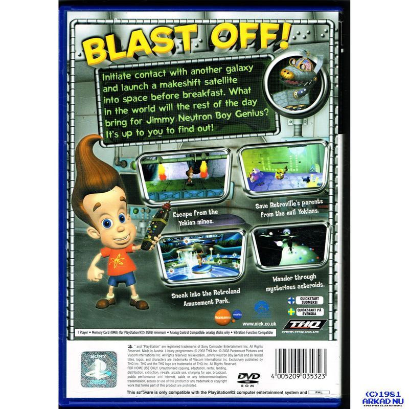 JIMMY NEUTRON BOY GENIUS PS2