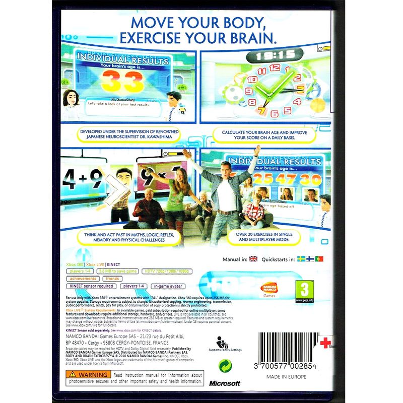 DR KAWASHIMAS BODY AND BRAIN EXERCISES XBOX 360