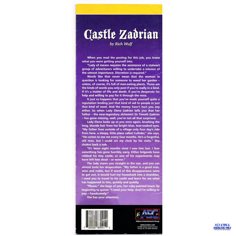CASTLE ZADRIAN D&D ÄVENTYR D20