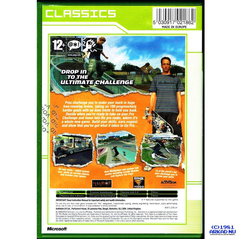 TONY HAWKS PRO SKATER 4 XBOX