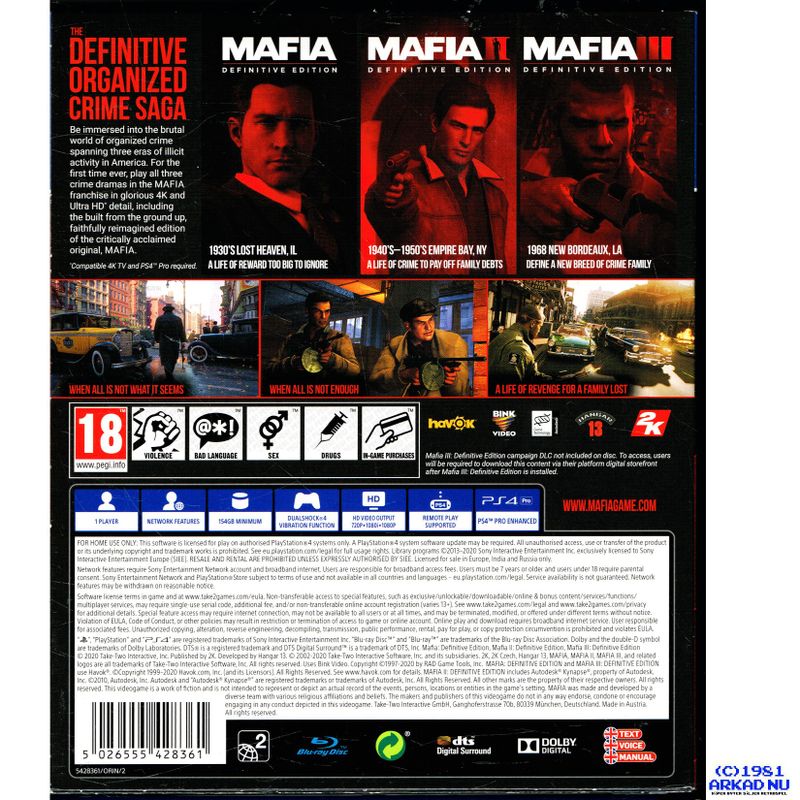 MAFIA TRILOGY PS4 (PAPPFODRAL)