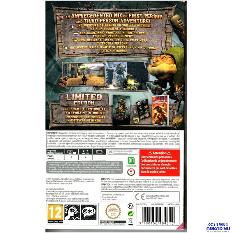 ODDWORLD STRANGERS WRATH HD LIMITED EDITION SWITCH