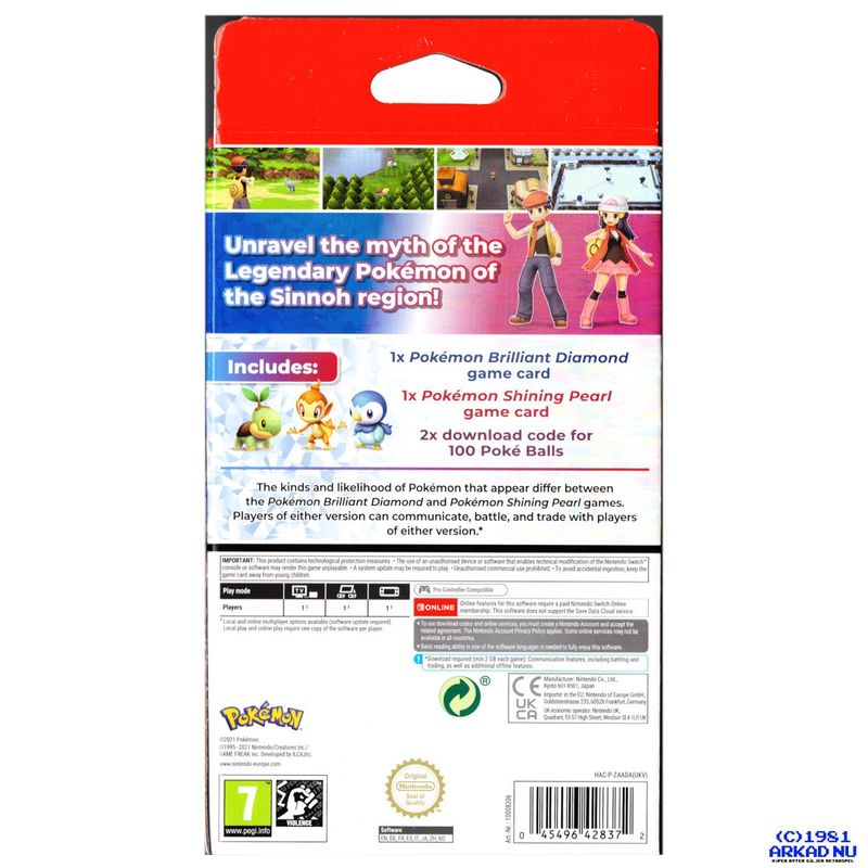 POKEMON BRILLIANT DIAMOND AND SHINING PEARL DUAL PACK SWITCH