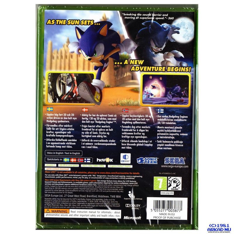 SONIC UNLEASHED XBOX 360