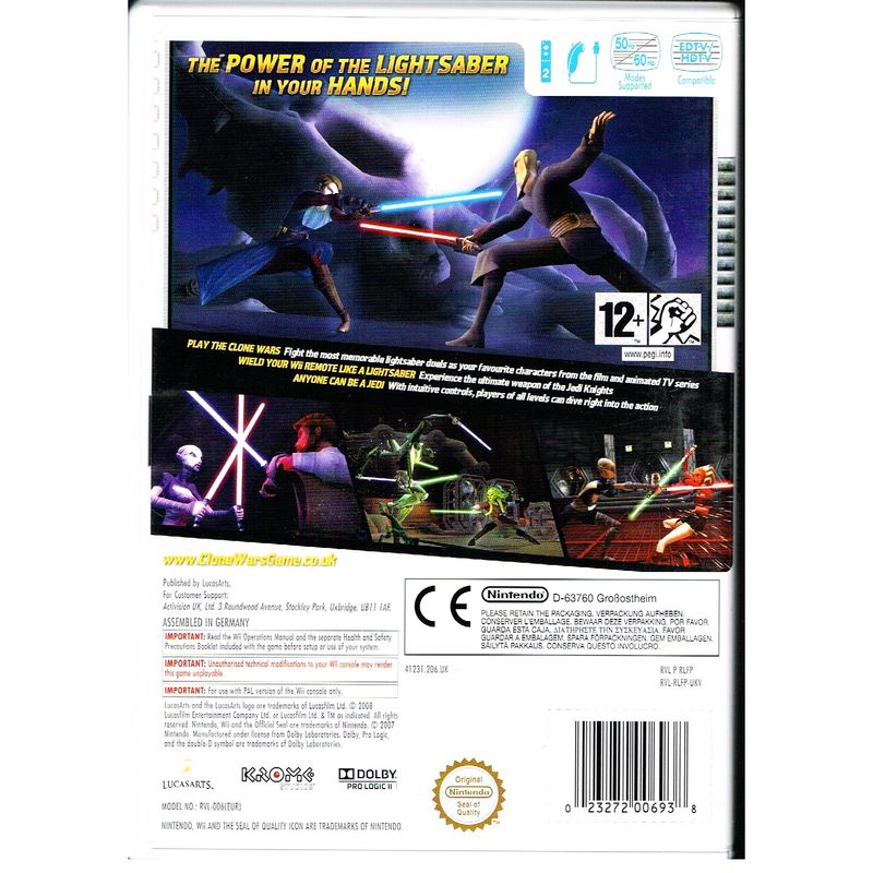 STAR WARS THE CLONE WARS LIGHTSABER DUELS WII