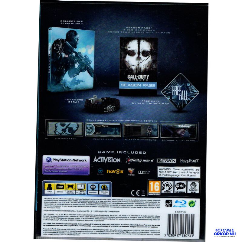 CALL OF DUTY GHOSTS HARDENED EDITION PS3