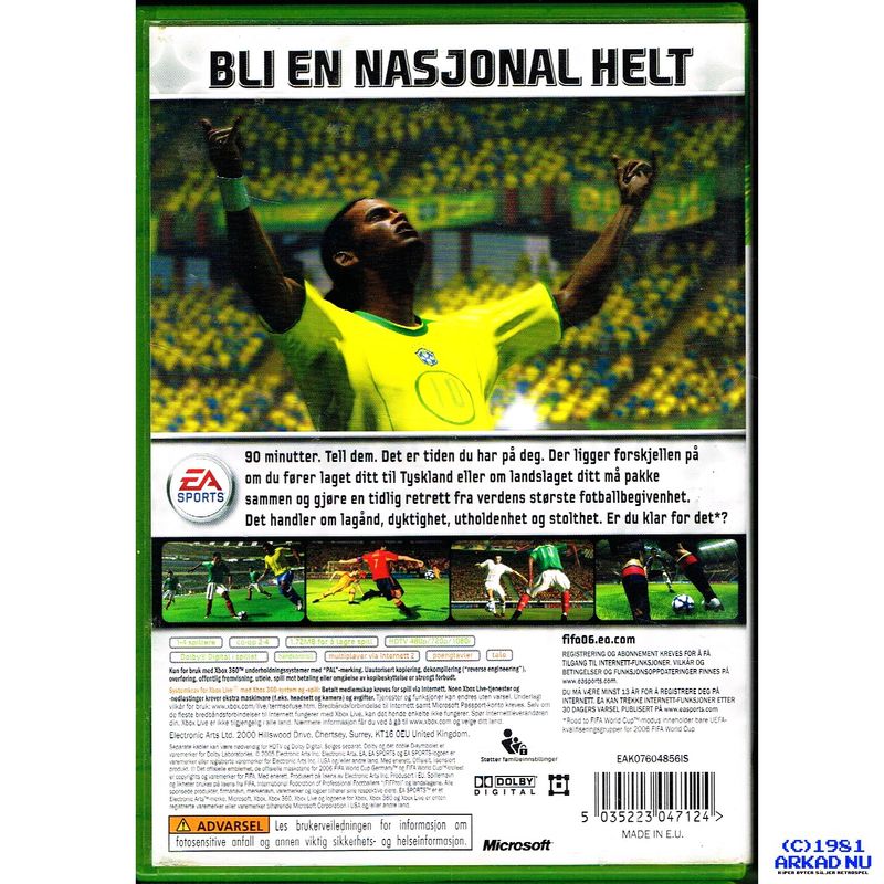 FIFA 06 ROAD TO FIFA WORLD CUP XBOX 360 NORSK UTGÅVA