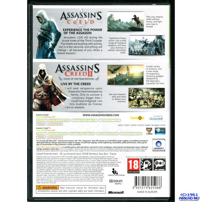 ASSASSINS CREED DOUBLE PACK CLASSICS XBOX 360