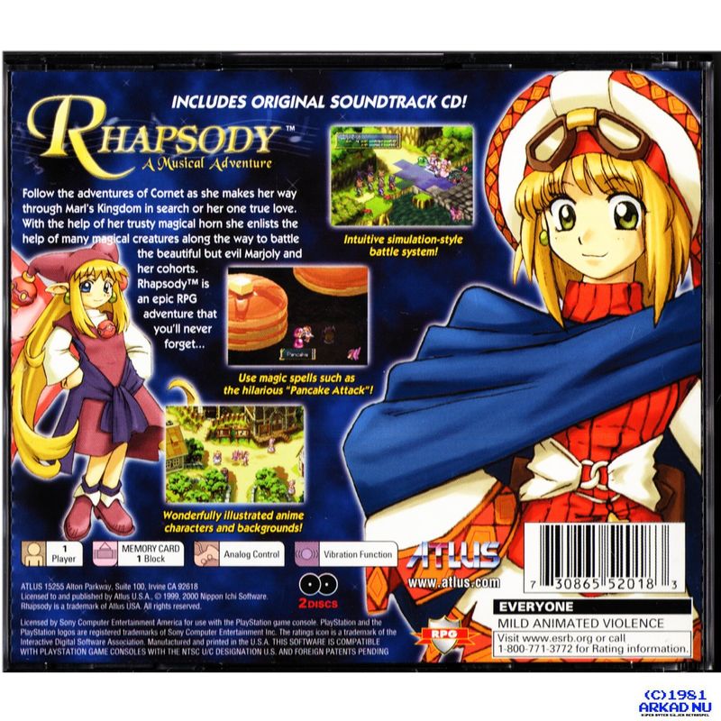 RHAPSODY A MUSICAL ADVENTURE PS1 NTSC USA