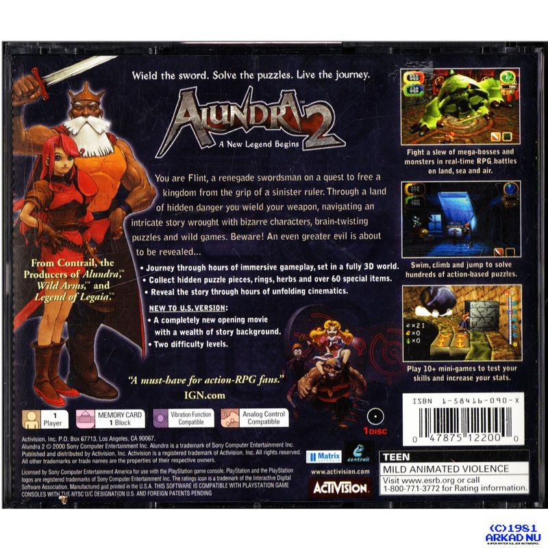 ALUNDRA 2 PS1 NTSC USA