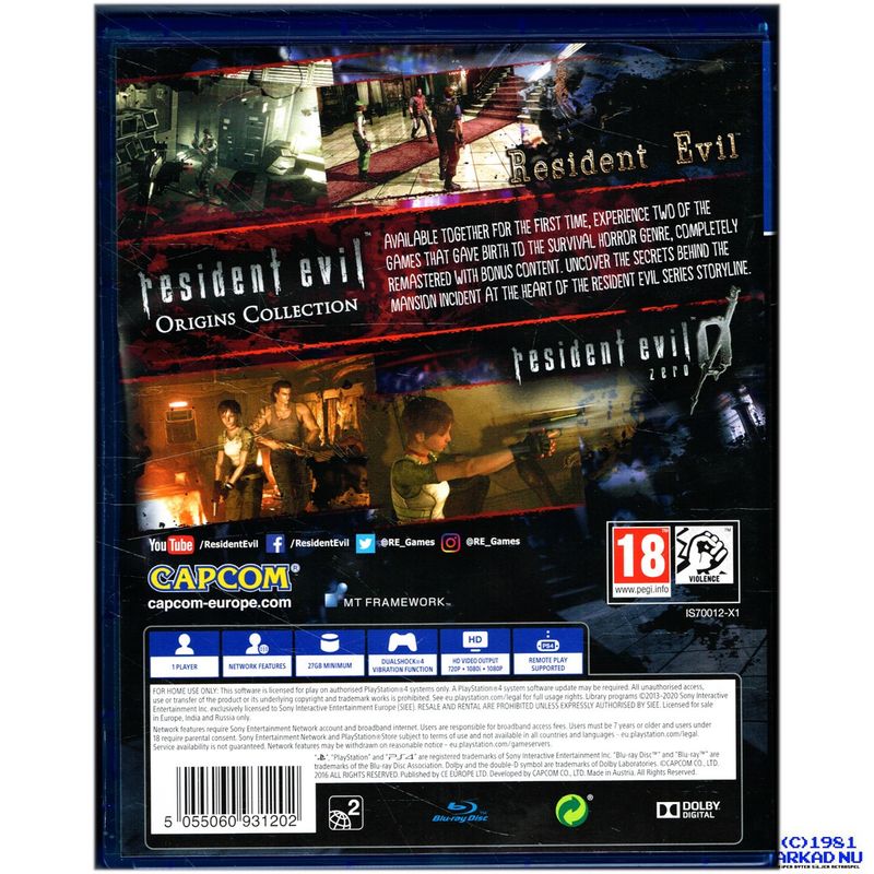 RESIDENT EVIL ORIGINS COLLECTION PS4