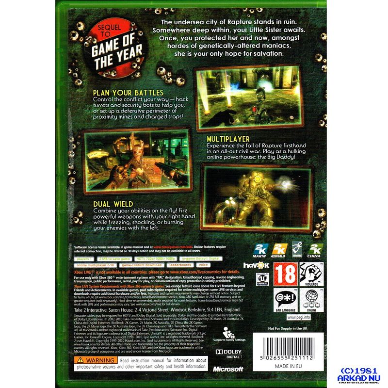 BIOSHOCK 2 XBOX 360