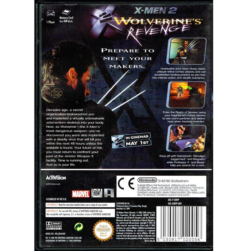 X-MEN 2 WOLVERINES REVENGE GAMECUBE