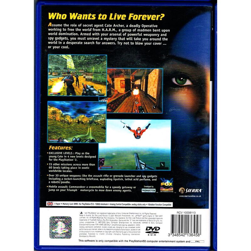 THE OPERATIVE NO ONE LIVES FOREVER PS2