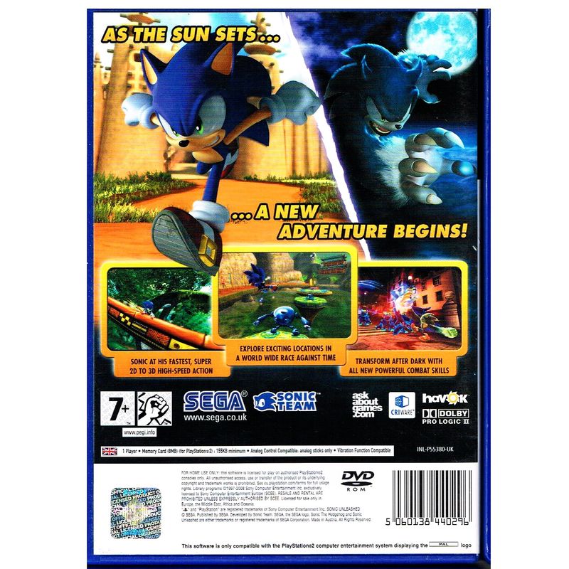 SONIC UNLEASHED PS2