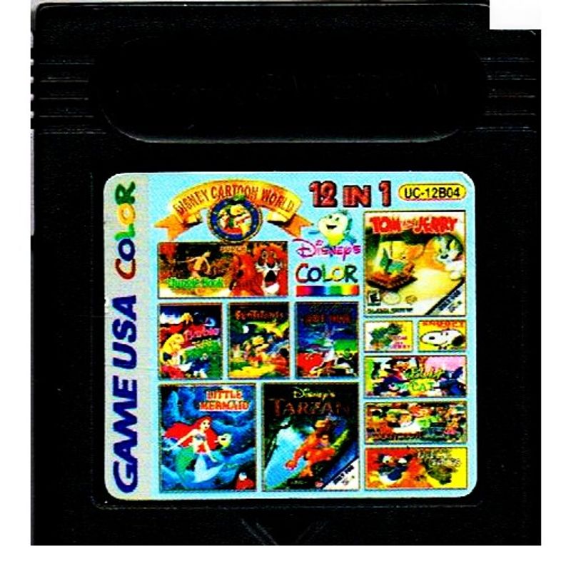 DISNEY CARTOON WORLD 12 IN 1 UC-12B04 BOOTLEG GAMEBOY