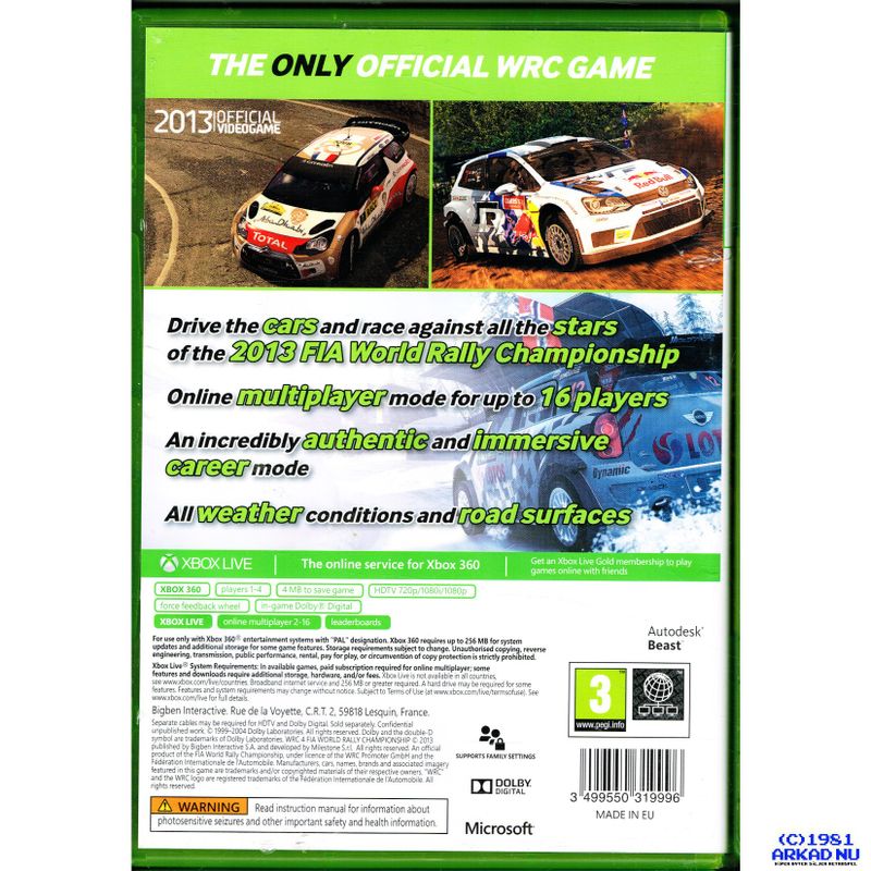 WRC 4 FIA WORLD RALLY CHAMPIONSHIP XBOX 360