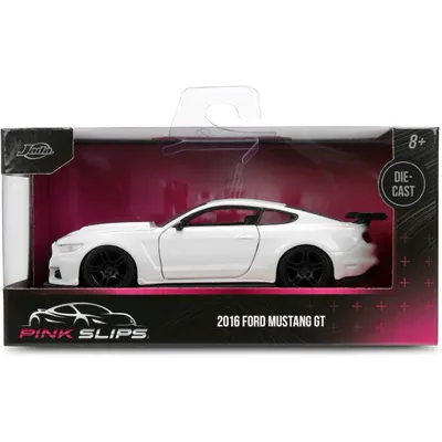 2016 Ford Mustang GT - Vit - Pink Slips - Jada - 13 cm