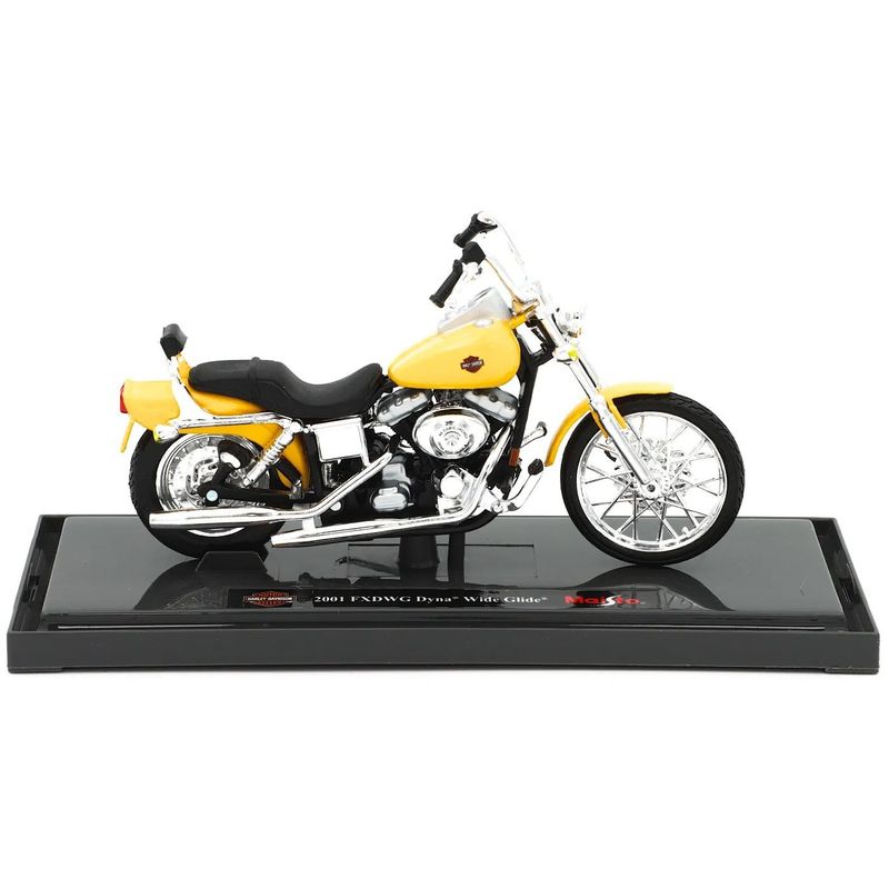 Harley - 2001 FXDWG Dyna Wide Glide - Gul - Maisto - 1:18