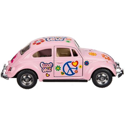 Volkswagen Beetle - Flower Power - Kinsmart - 1:32 - Vit