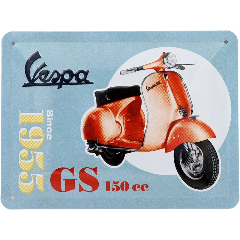 Vespa GS 150 cc - Plåtskylt - 20x15 cm
