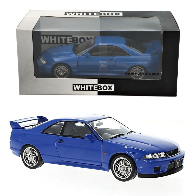 Nissan Skyline GT-R (R33) - 1997 - Blå - WhiteBox - 1:24