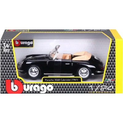 Porsche 356B Cabriolet - 1961 - Sort - Bburago - 1:24