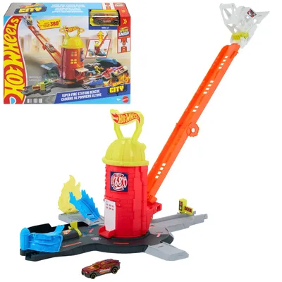 Super Fire Station Rescue - Brandstation - Hot Wheels