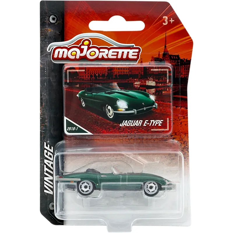 Jaguar E-Type - Grön - Vintage - Majorette - 8 cm