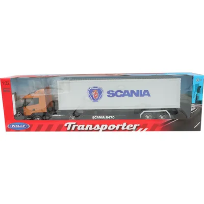 Scania R470 med trailer - Orange - Welly - 1:32 - 49 cm