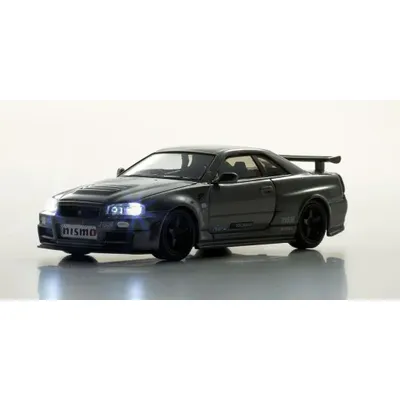 Nissan Skyline GT-R med LED-belysning - Grå- Kyosho - 1:64